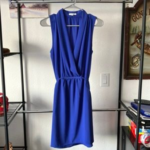 Blue v neck dress
